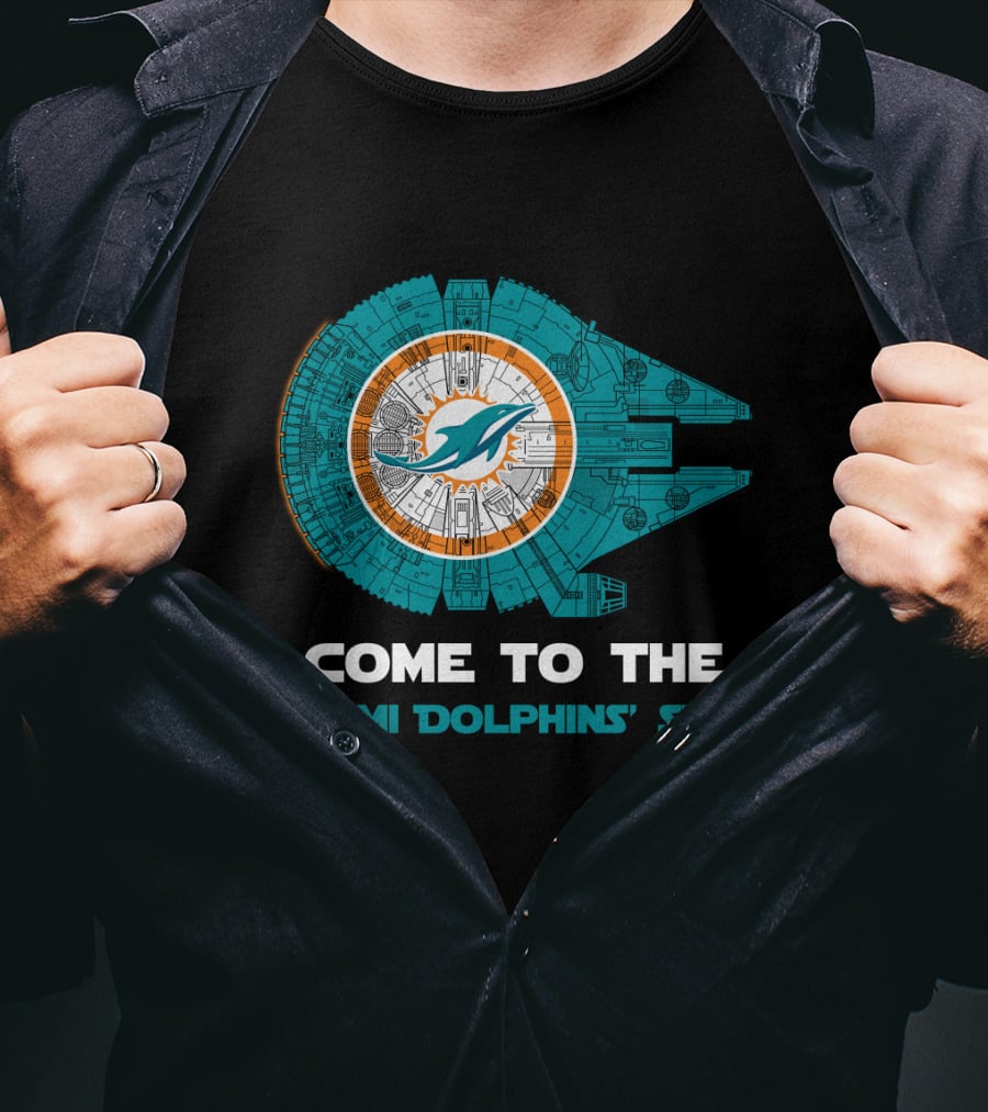 Miami Dolphins Come To The Dolphins' Side Millennium Falcon T-Shirt