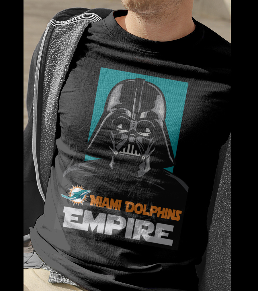 Miami Dolphins Empire Darth Vader Star Wars Crossover T-Shirt
