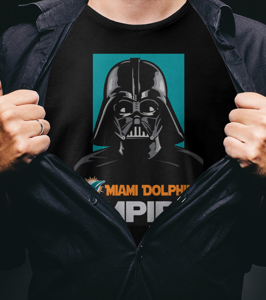 Miami Dolphins Empire Darth Vader Star Wars Crossover T-Shirt
