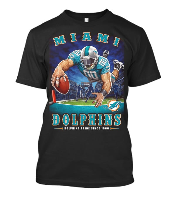 Miami Dolphins Pride Since 1966 Touchdown End Zone Nfl T-Shirt