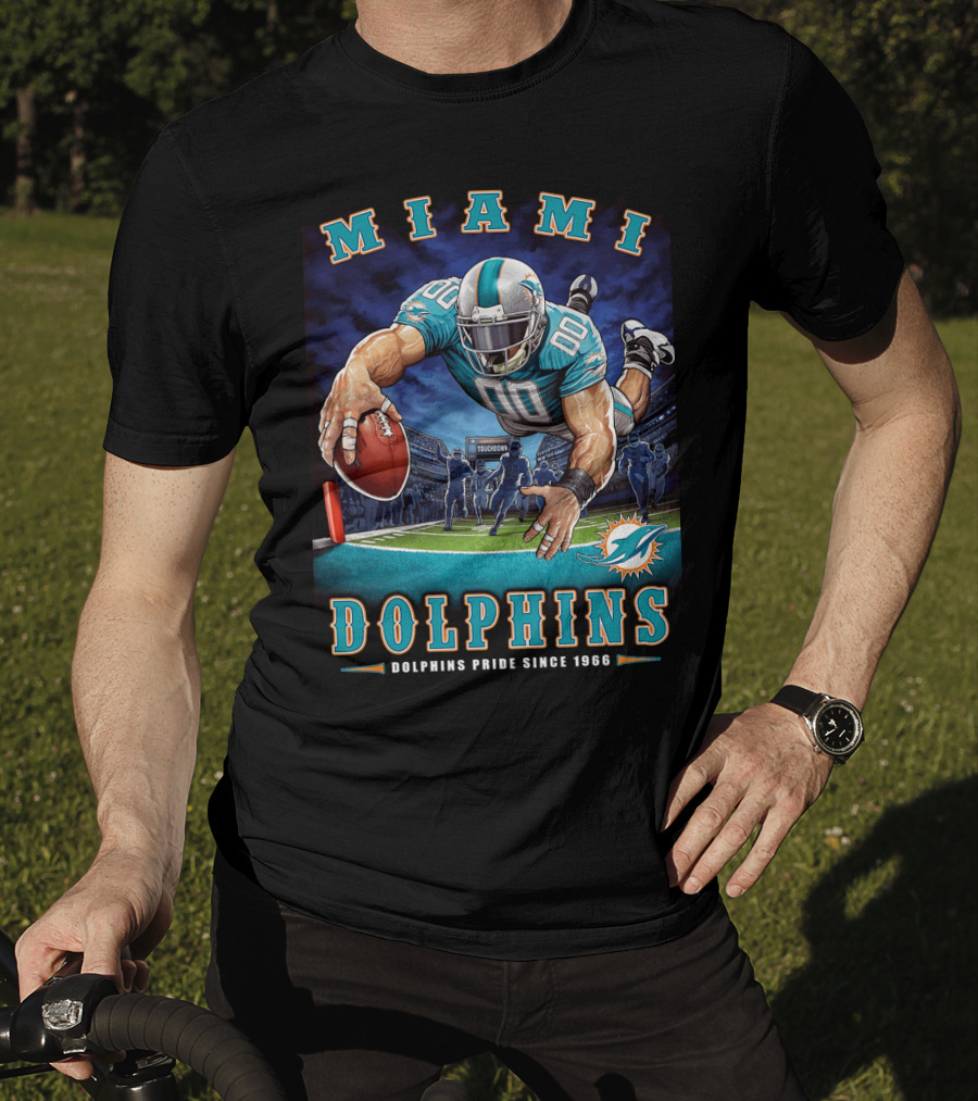Miami Dolphins Pride Since 1966 Touchdown End Zone Nfl T-Shirt