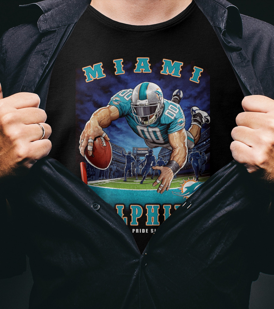 Miami Dolphins Pride Since 1966 Touchdown End Zone Nfl T-Shirt