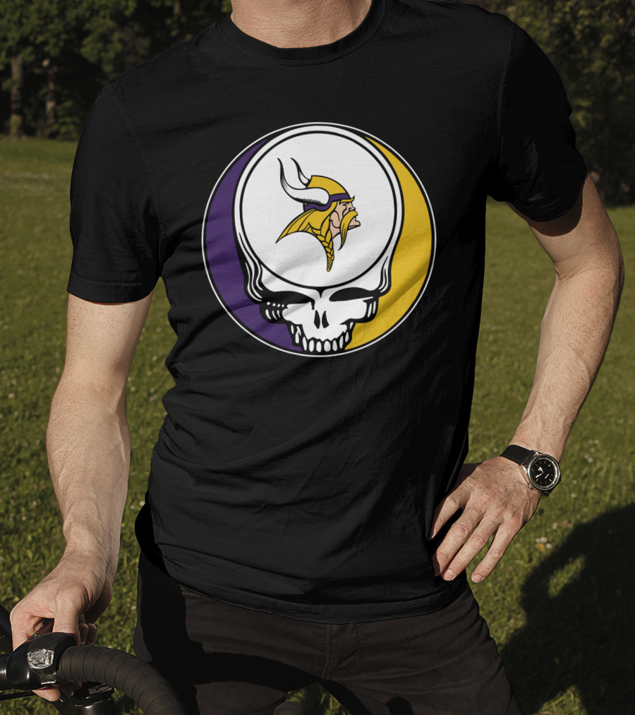 GRATEFUL DEAD Vikings Logo Skull Helmet T-Shirt