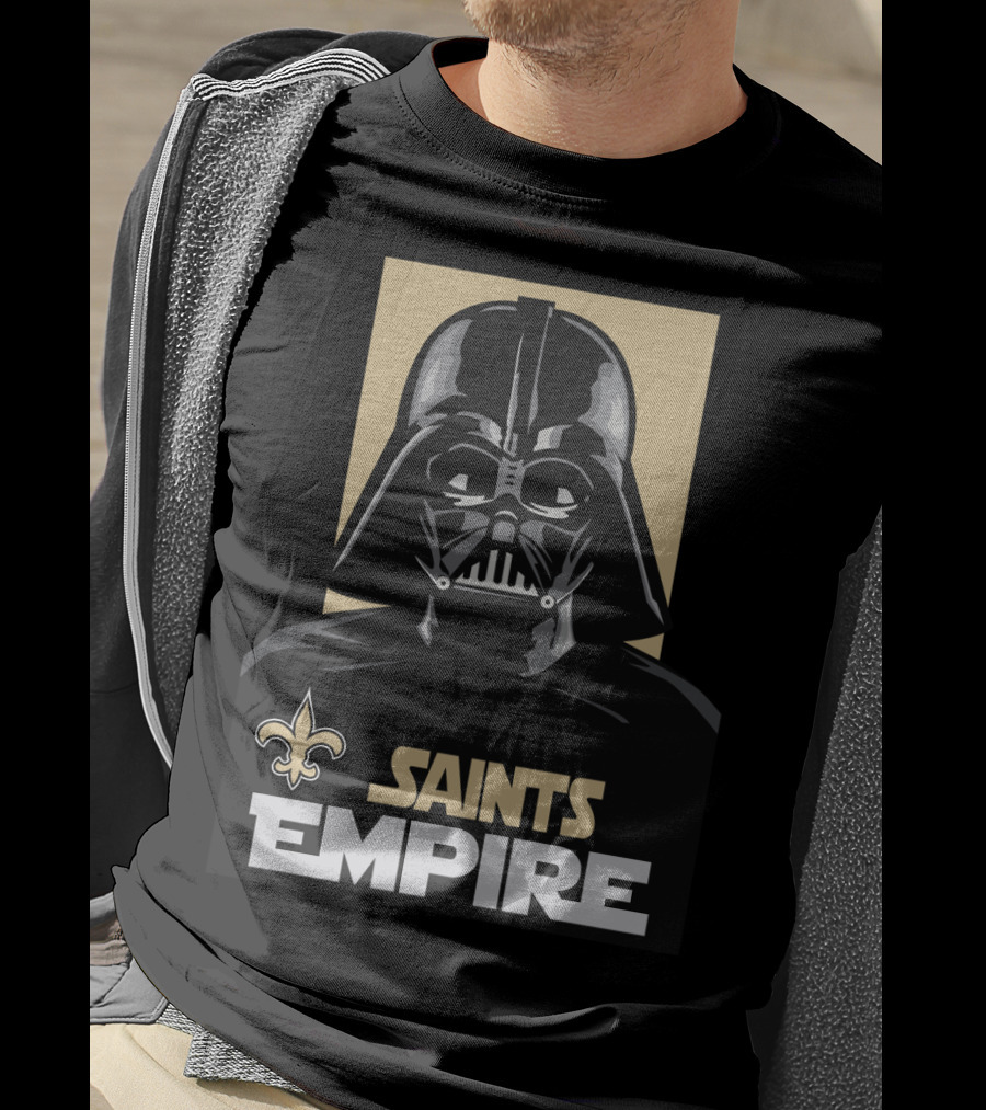 New Orleans Saints Empire Darth Vader Iconic Crossover Football T-Shirt