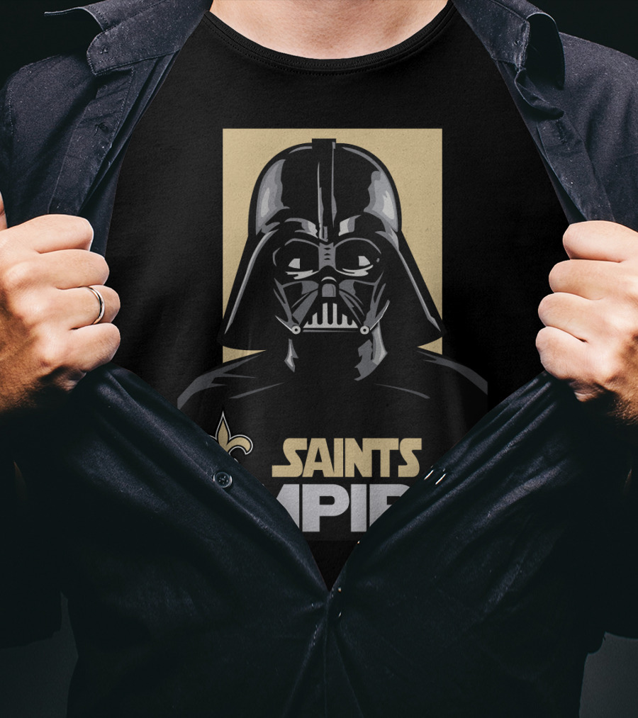 New Orleans Saints Empire Darth Vader Iconic Crossover Football T-Shirt