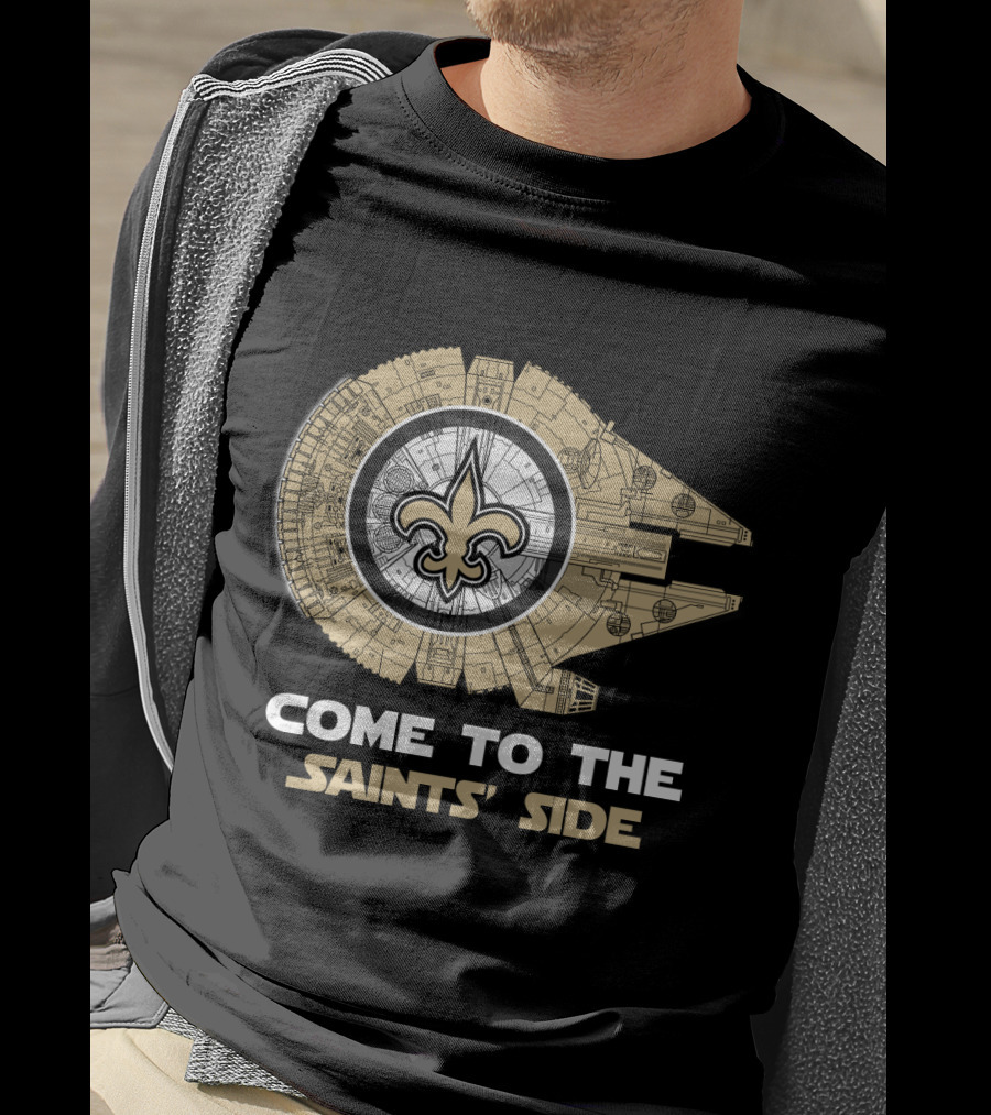 New Orleans Saints Come To The Saints' Side Millennium Falcon T-Shirt