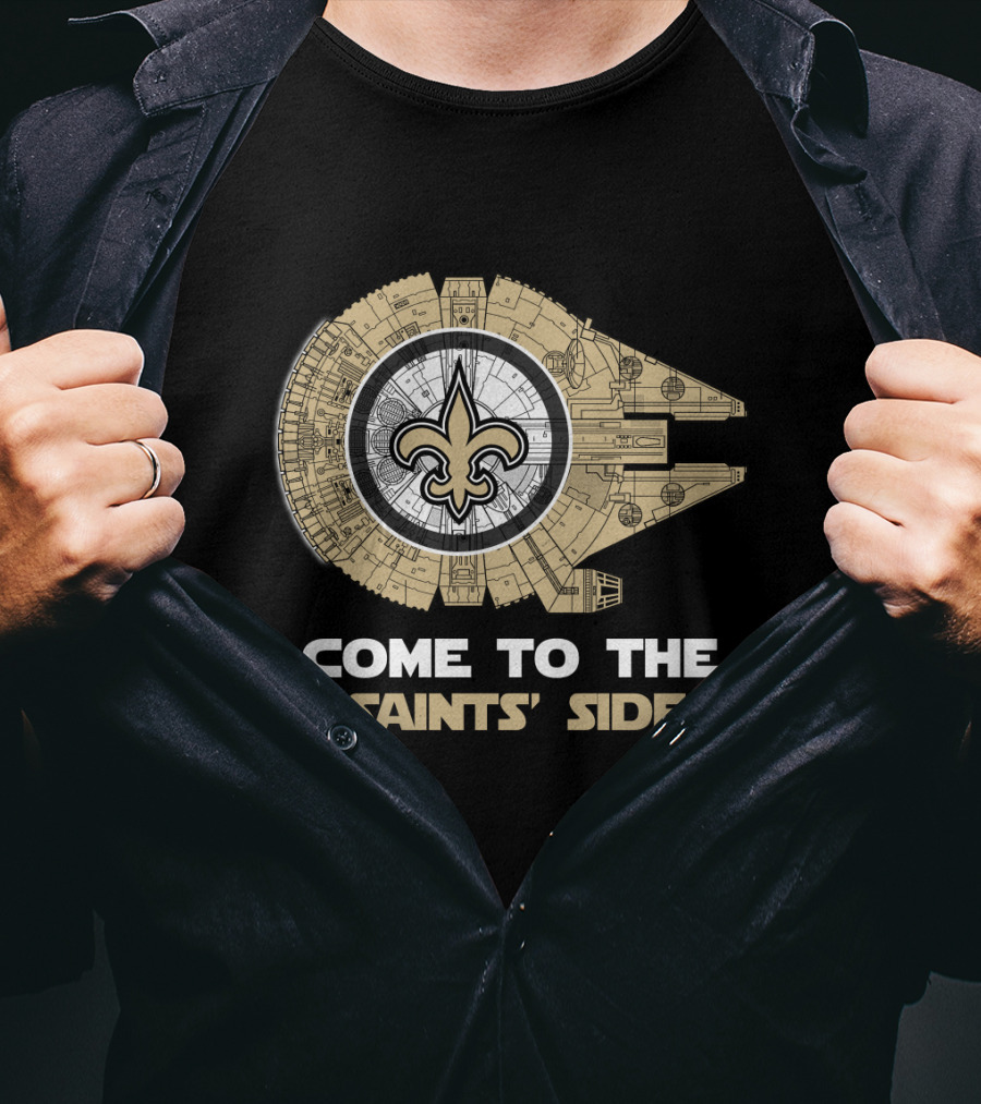 New Orleans Saints Come To The Saints' Side Millennium Falcon T-Shirt