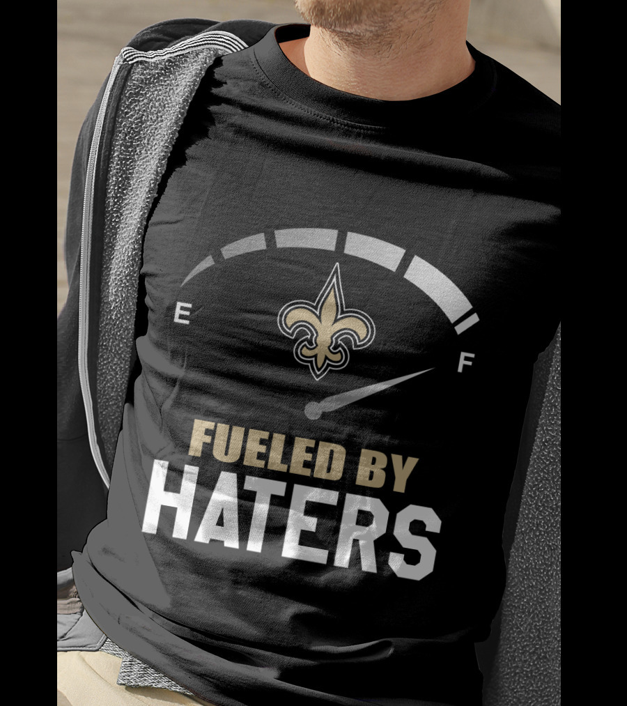 New Orleans Saints Fueled By Haters Fleur-De-Lis Fuel Gauge T-Shirt