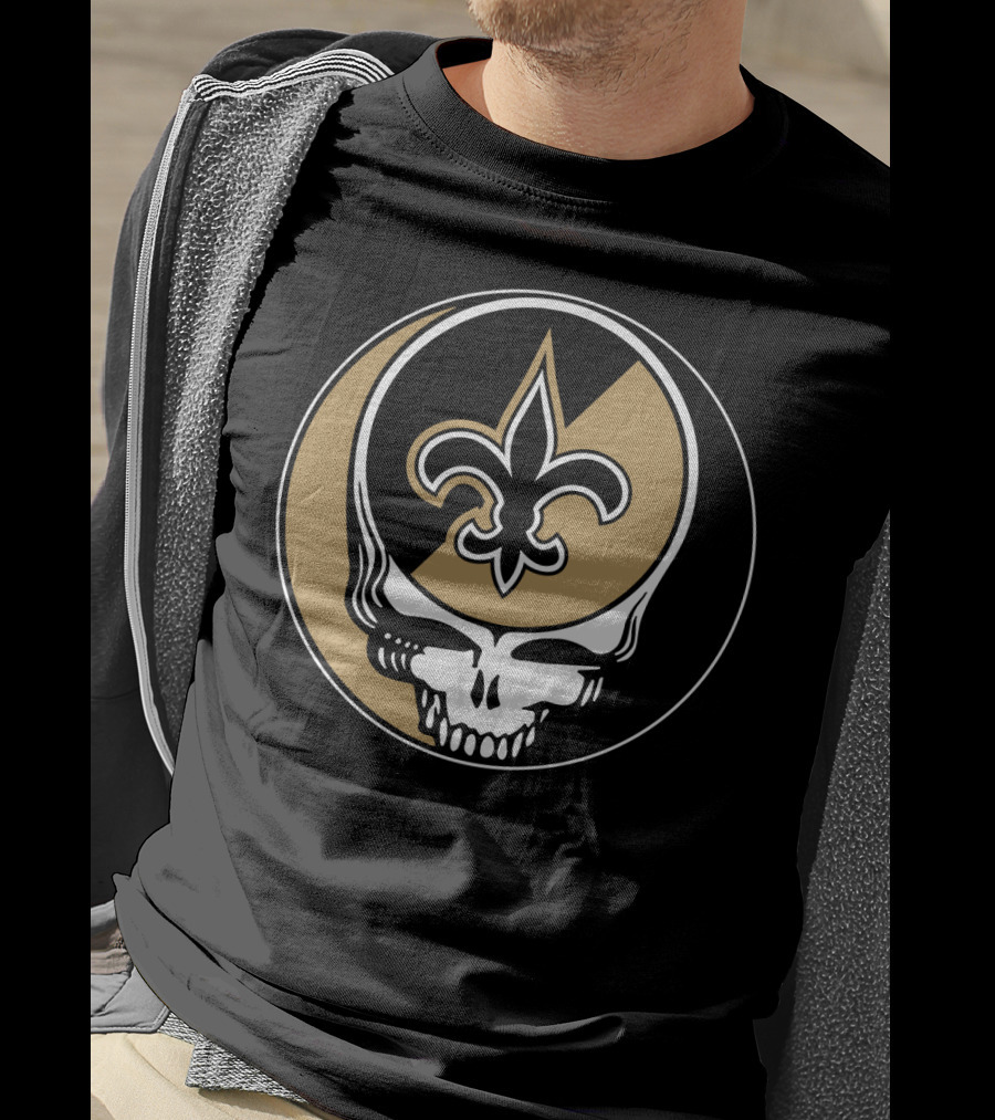GRATEFUL DEAD Saints Skull Fleur-de-Lis T-Shirt
