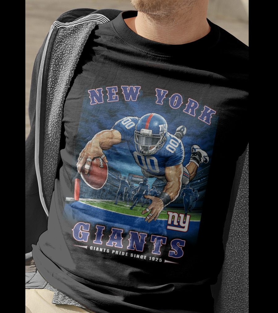 New York Giants Pride Since 1925 End Zone Nfl Tocobowl Football Player T-Shirt
