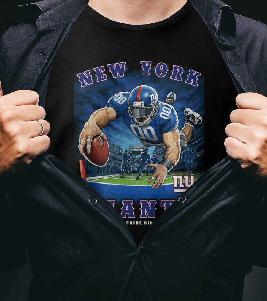 New York Giants Pride Since 1925 End Zone Nfl Tocobowl Football Player T-Shirt