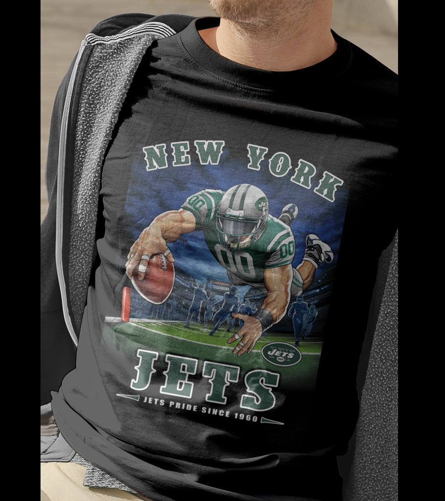 New York Jets Pride Since 1960 End Zone Touchdown T-Shirt