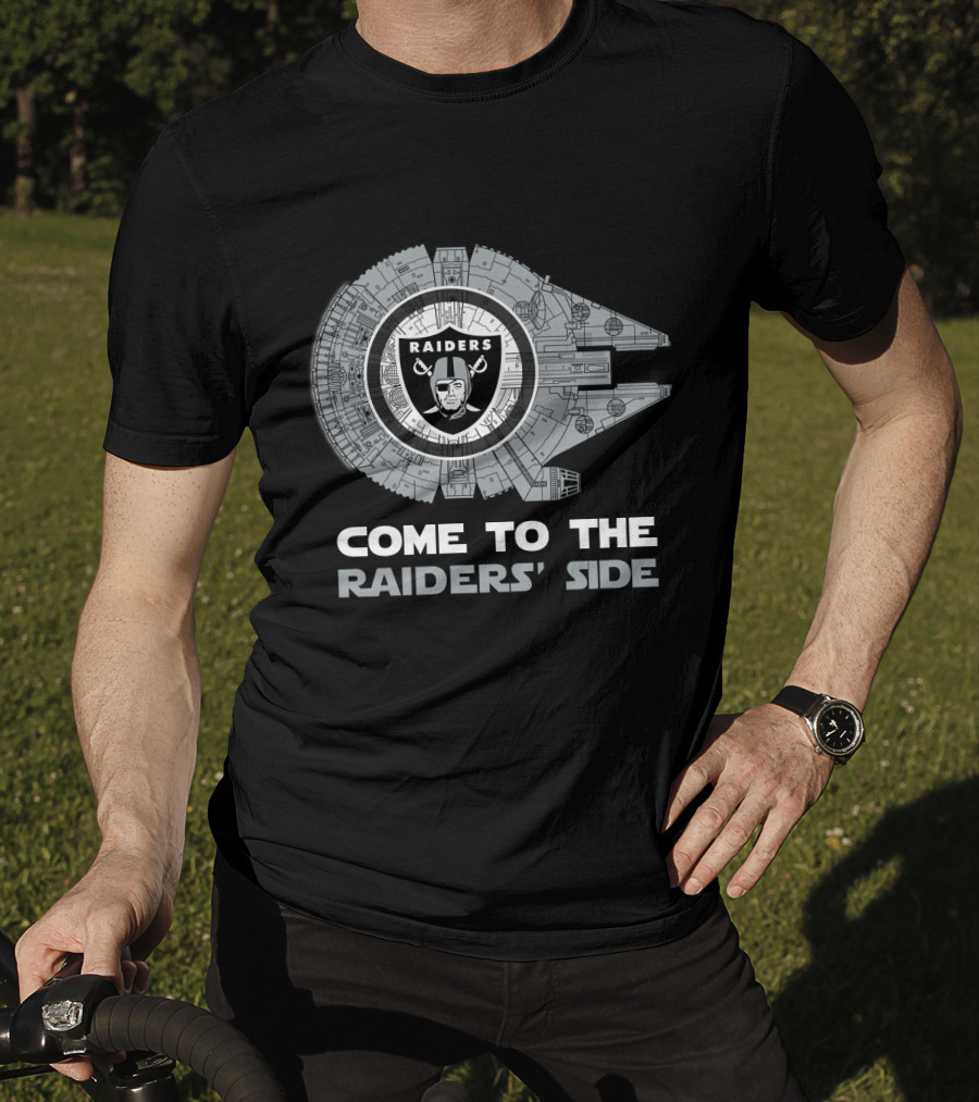 Come To The Raiders' Side Oakland Raiders Millennium Falcon T-Shirt