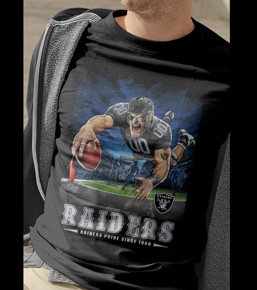 Raiders Pride Since 1960 Touchdown Football Player Raiders T-Shirt