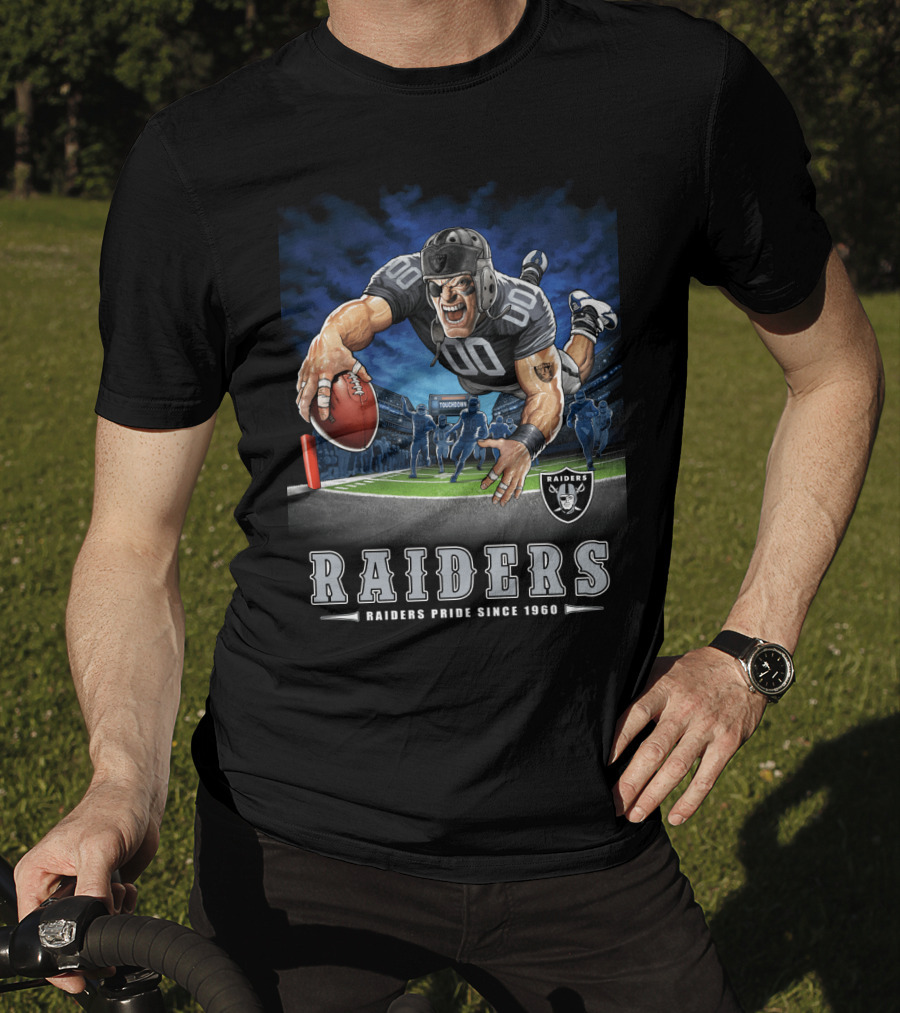 Raiders Pride Since 1960 Touchdown Football Player Raiders T-Shirt