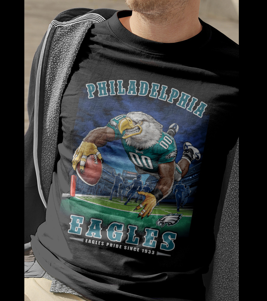 Philadelphia Eagles Pride Since 1933 End Zone Touchdown T-Shirt