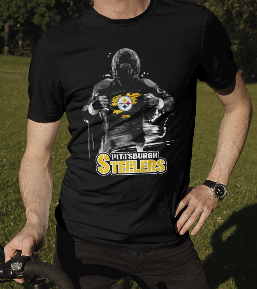 Pittsburgh Steelers Superhero Style Emblem Fan Pride T-Shirt