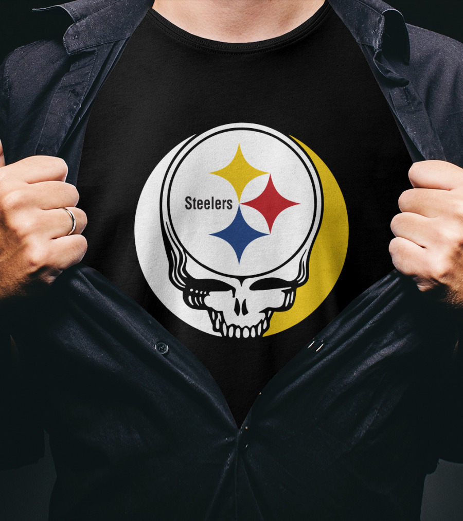 GRATEFUL DEAD Steelers Skull With Team T-Shirt