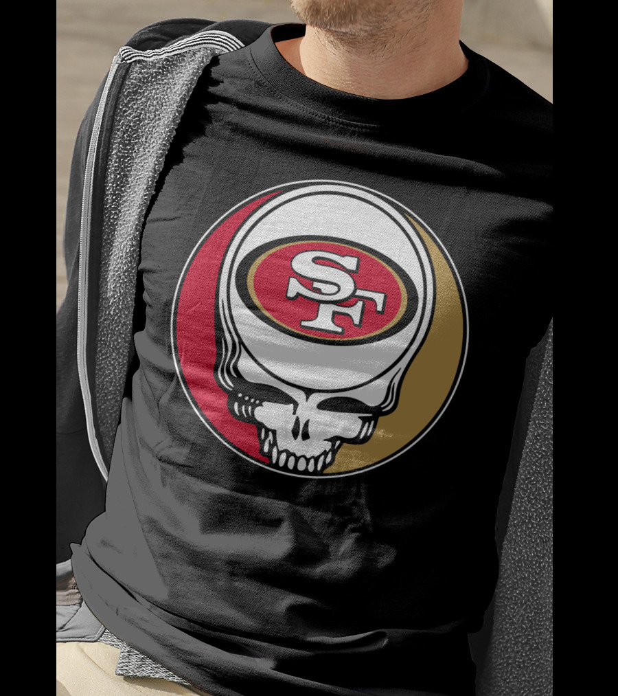 Grateful Dead San Francisco 49ers Skull Logo Combination T-Shirt