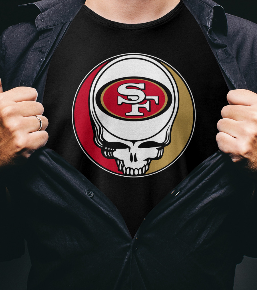 Grateful Dead San Francisco 49ers Skull Logo Combination T-Shirt