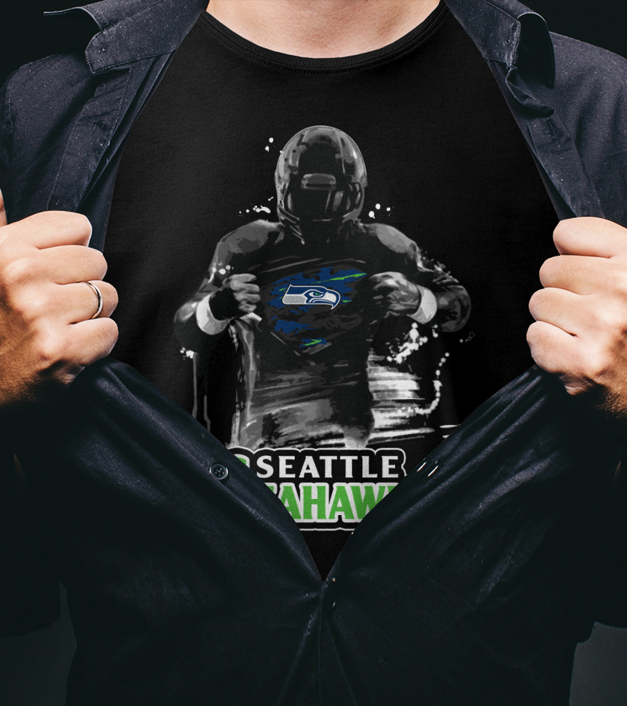 Seattle Seahawks Football Fan Heroic Logo Reveal T-Shirt