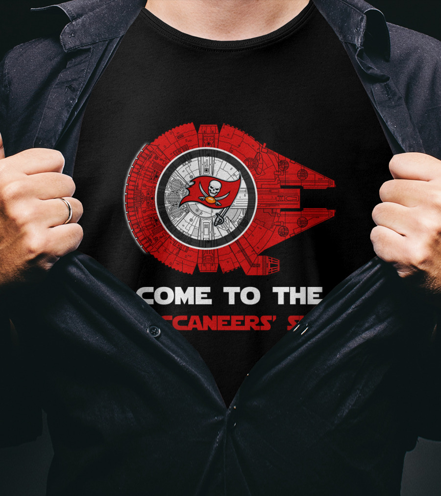 Come To The Buccaneers' Side - Tampa Bay Buccaneers Millennium Falcon T-Shirt