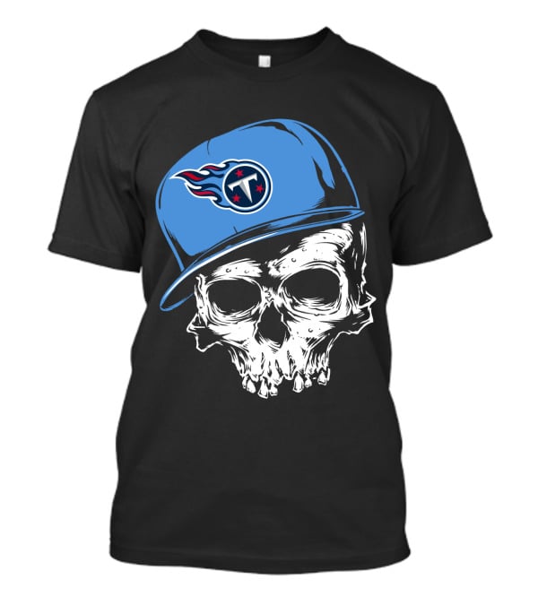 Tennessee Titans Skull With Cap And Iconic Team T-Shirt