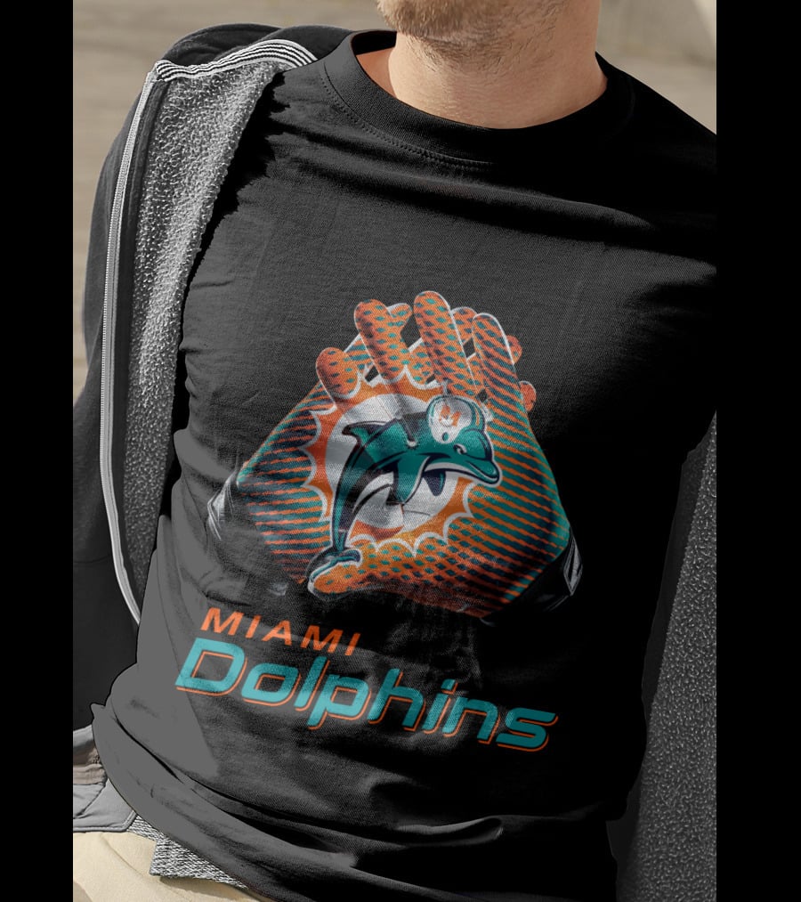 Miami Dolphins Nfl Team Gloves Fan T-Shirt