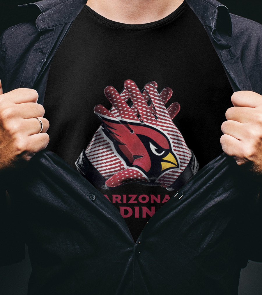 Arizona Cardinals Nfl Team Logo Gloves T-Shirt