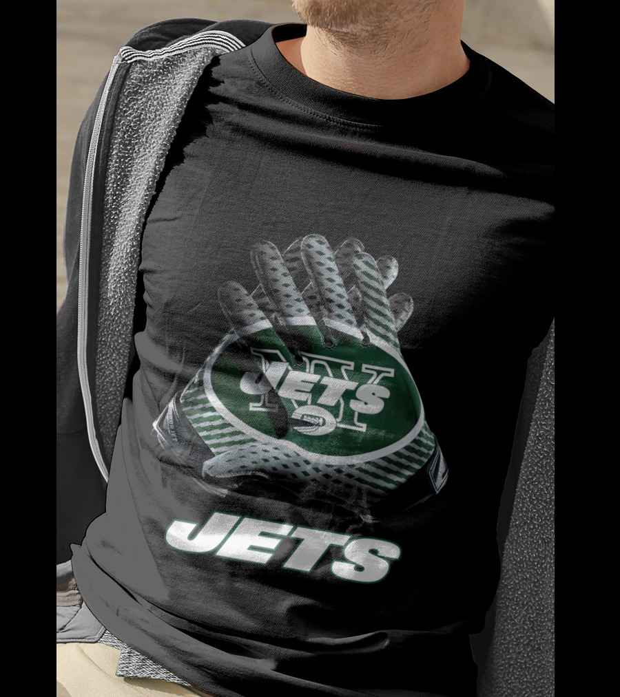 New York Jets Nfl Team Logo Gloves Jets T-Shirt