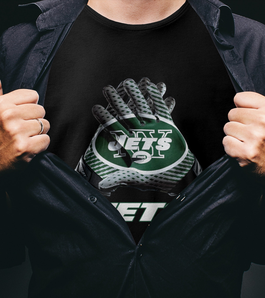 New York Jets Nfl Team Logo Gloves Jets T-Shirt
