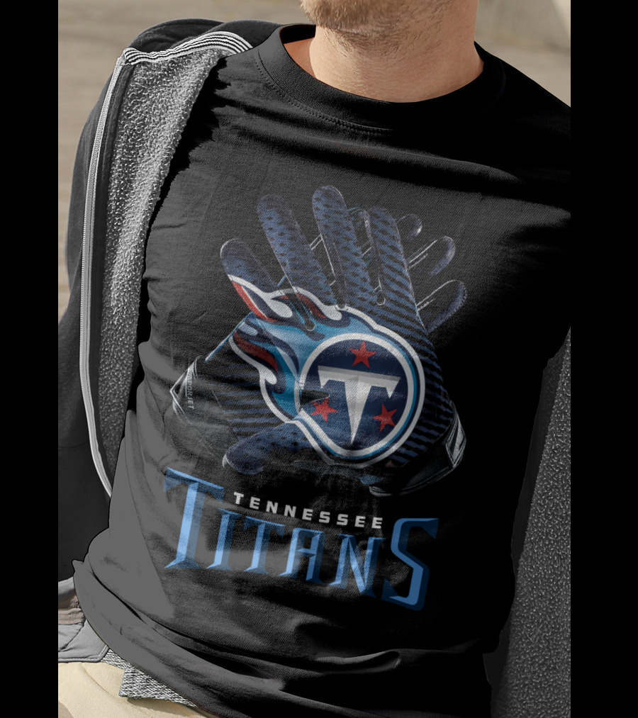 Tennessee Titans Nfl Gloves Team Logo Football Fan Gear T-Shirt