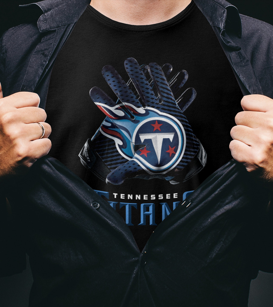 Tennessee Titans Nfl Gloves Team Logo Football Fan Gear T-Shirt