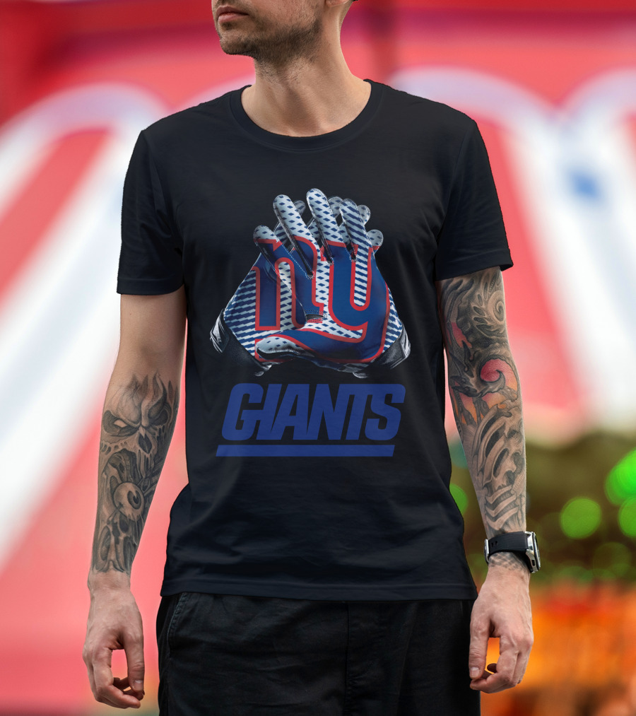 New York Giants Ny Logo Nfl Gloves T-Shirt