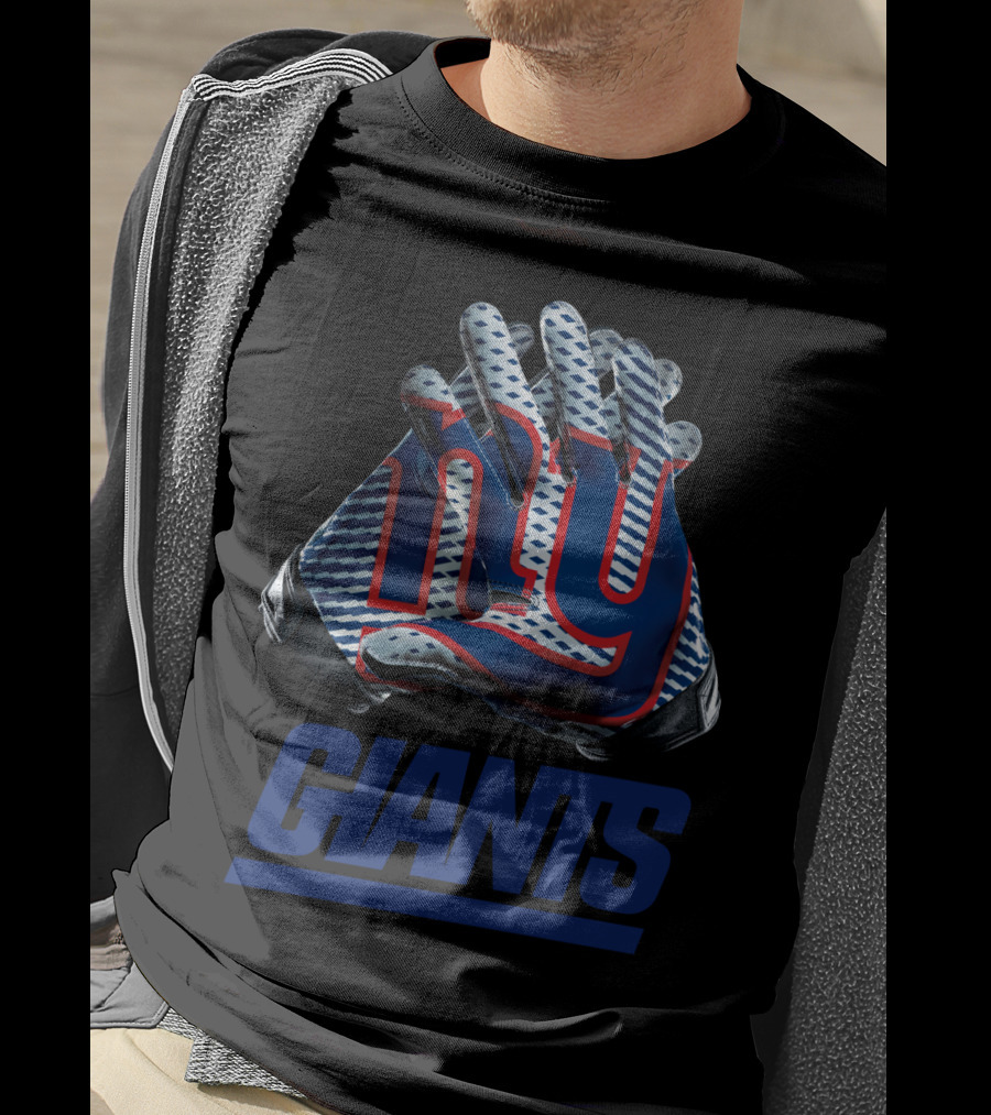 New York Giants Ny Logo Nfl Gloves T-Shirt