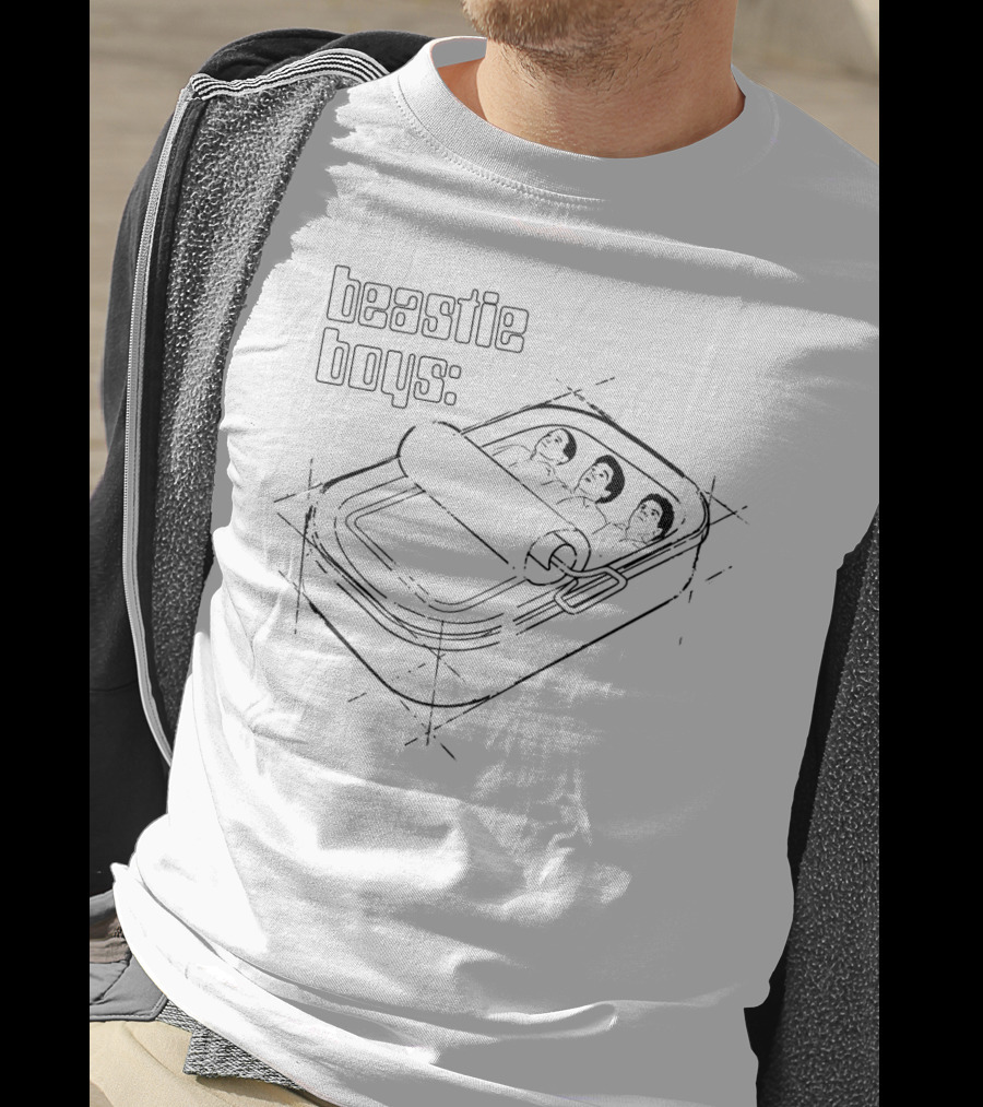 Beastie Boys Album Cover With Iconic Three Band Members In Sardine Can T-Shirt