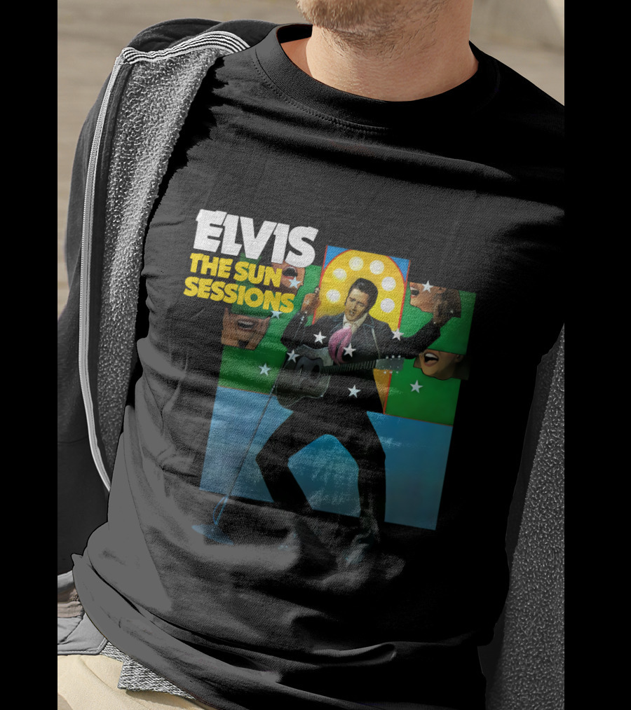 ELVIS The Sun Sessions Iconic Performance Imagery With Guitar And Microphone T-Shirt
