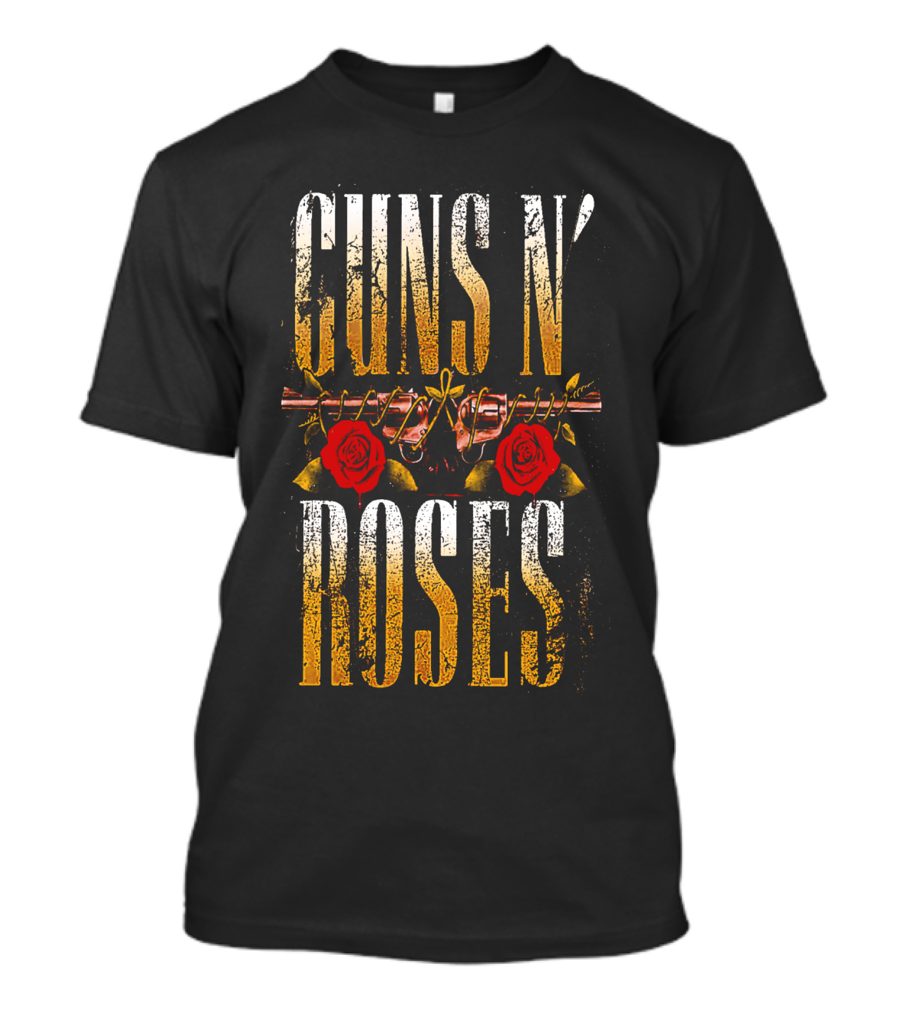 Guns N' Roses Dual Pistols With Red Roses T-Shirt