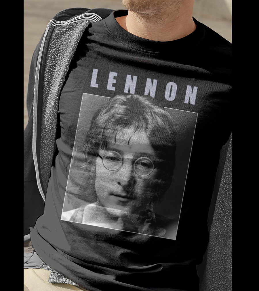 Lennon Black And White Portrait Photography T-Shirt