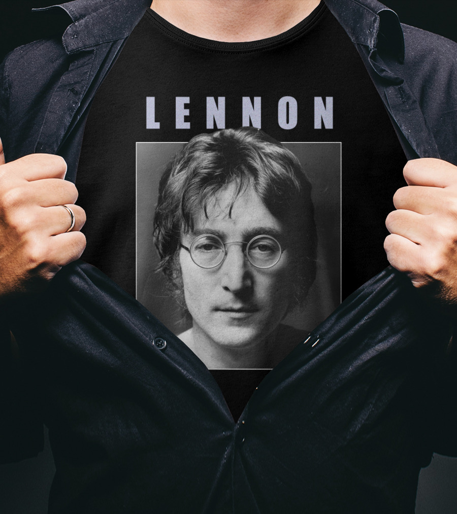 Lennon Black And White Portrait Photography T-Shirt