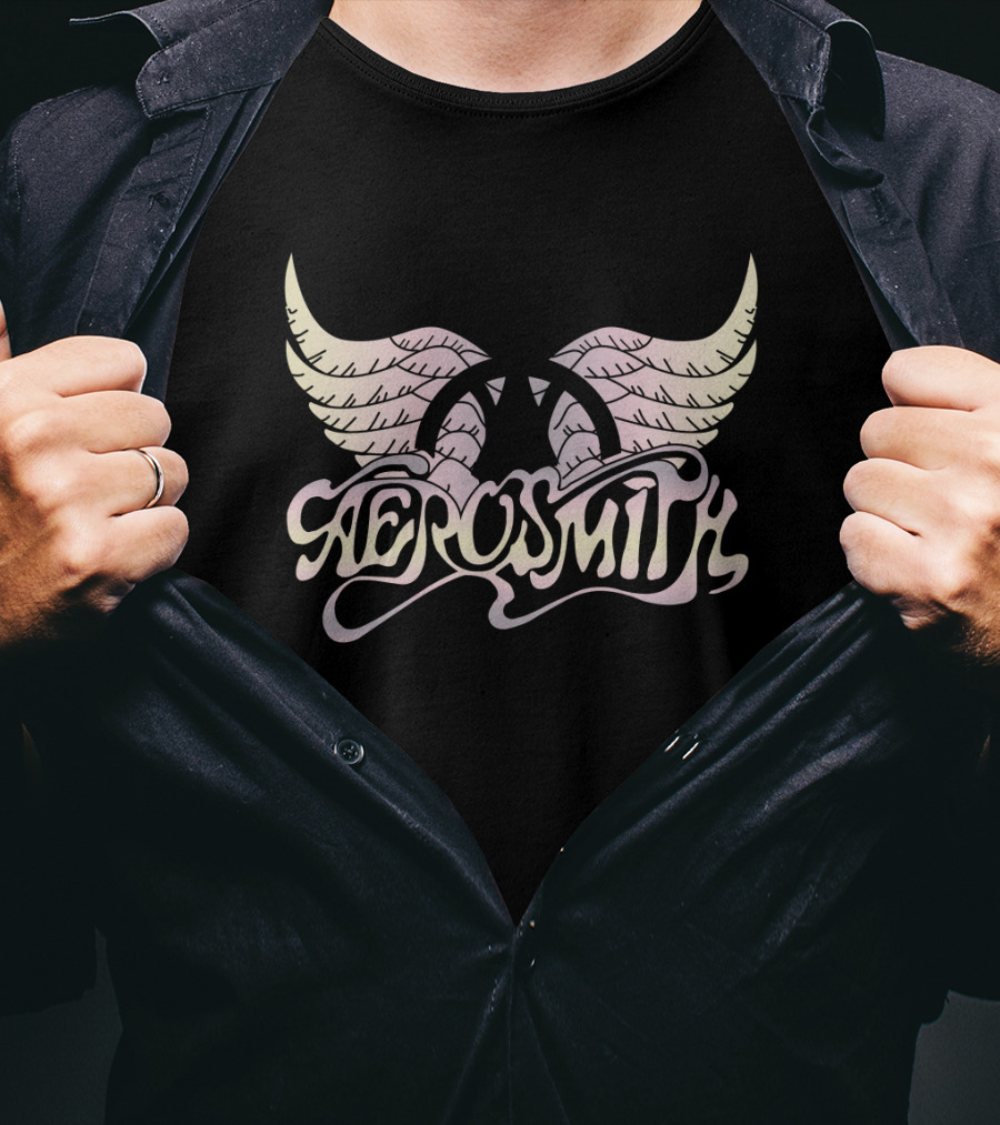 Aerosmith Winged Logo Faded Pinks T-Shirt