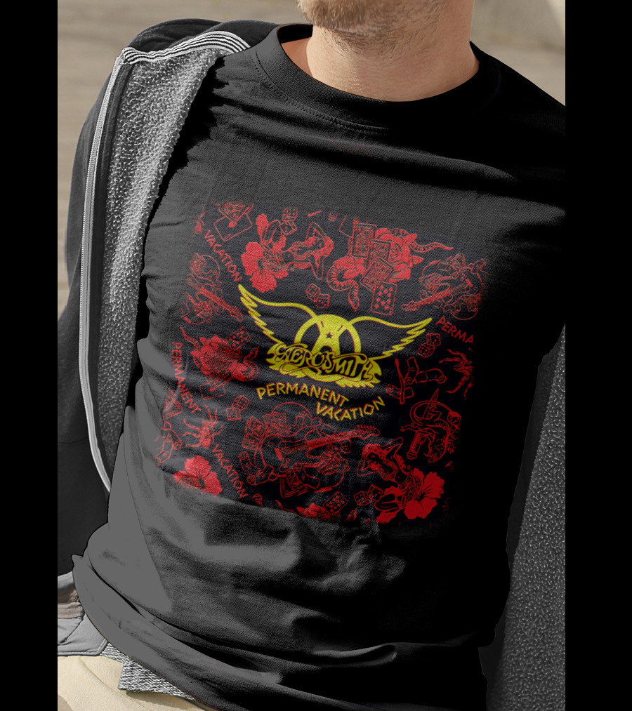 Aerosmith Permanent Vacation Album Art T-Shirt