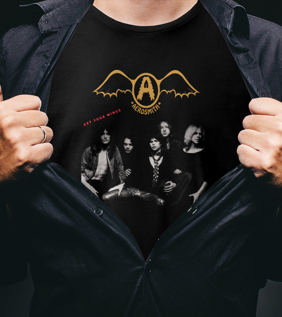 Aerosmith Get Your Wings Classic Band Photo T-Shirt