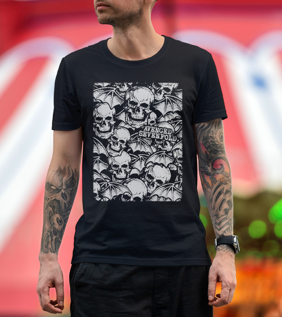 Avenged Sevenfold Skull And Bat Wings T-Shirt