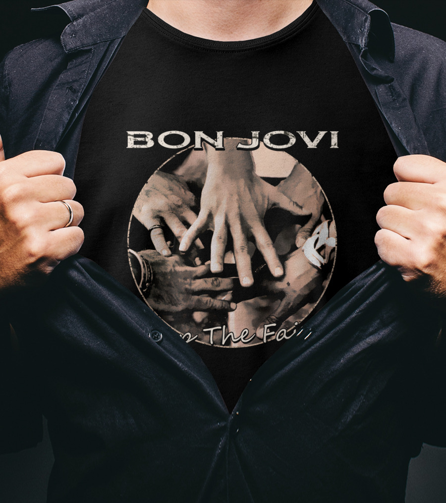 BON JOVI Keep The Faith Hands Circle T-Shirt
