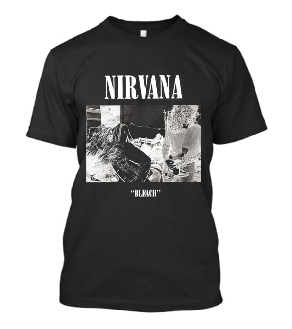 Nirvana Bleach Album Cover Black And White Negative T-Shirt