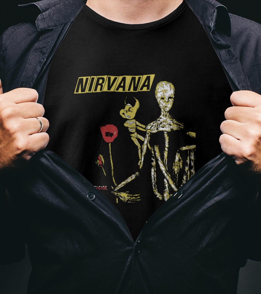 Nirvana Incesticide Skeleton And Flower T-Shirt