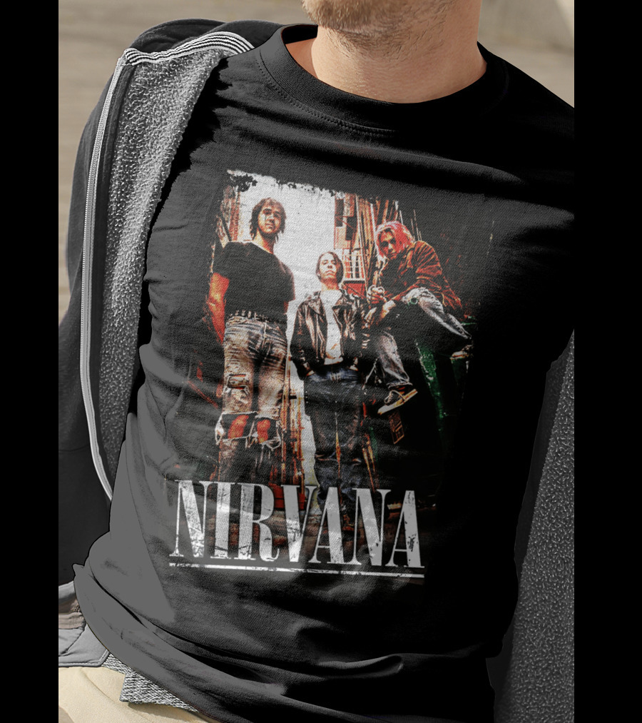 Nirvana Nvn 14 Grunge Band Photo T-Shirt