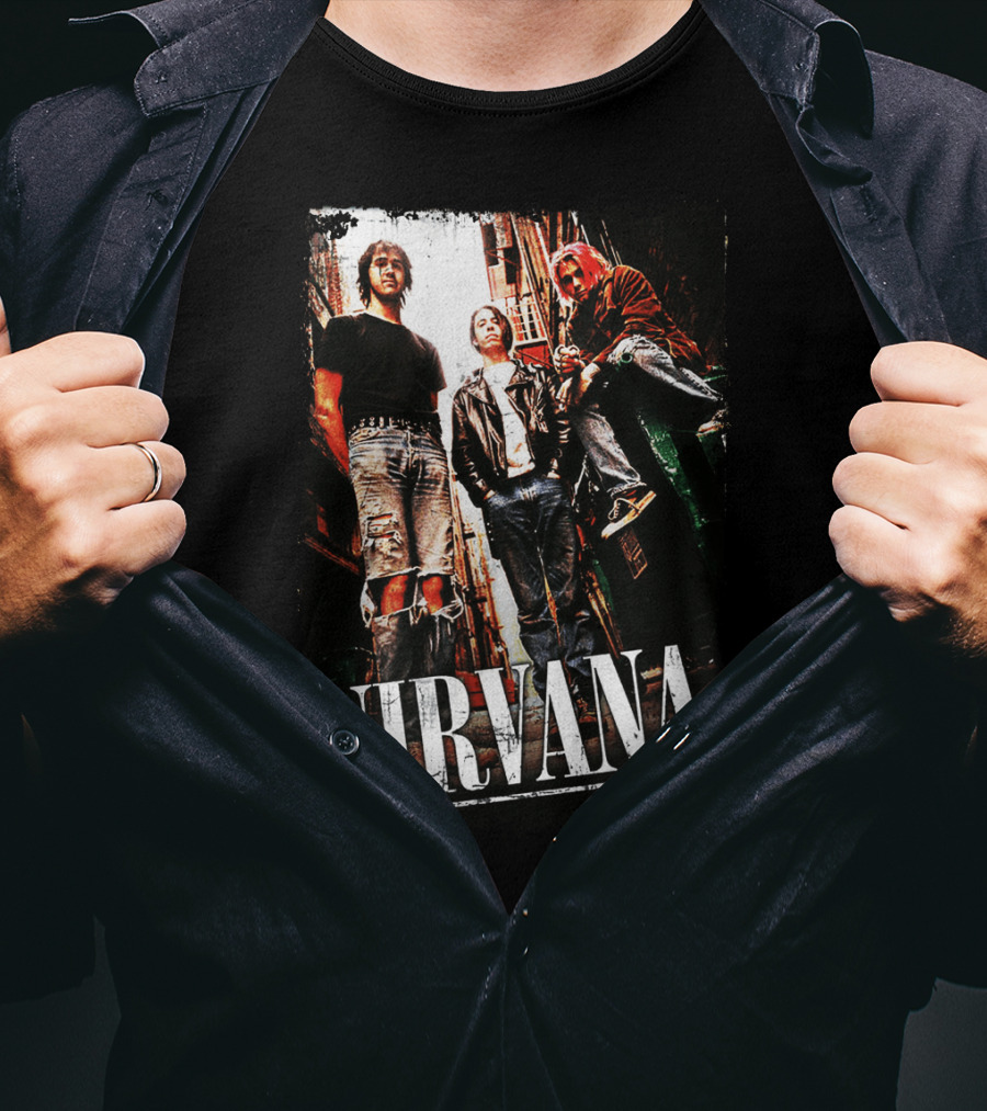 Nirvana Nvn 14 Grunge Band Photo T-Shirt