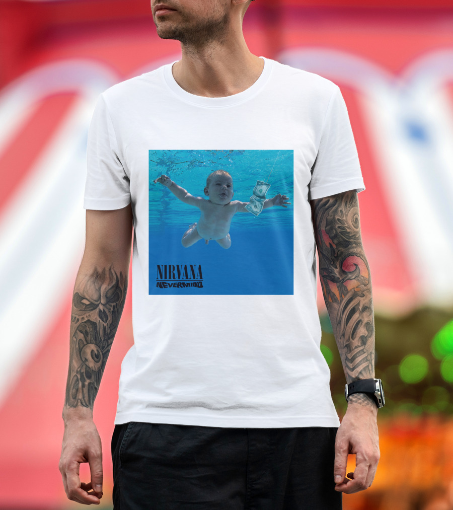 Nirvana Nevermind Album Cover Baby In Pool With Dollar Bill T-Shirt